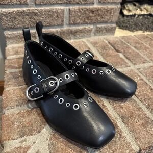 Rag & Bone Spire Mary Jane Flat Size 8 EU 38 Grommets Ballet Punk Rock Biker